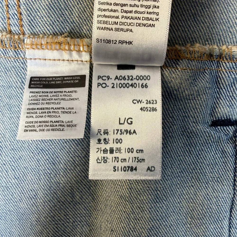 Levis Mens Relaxed Fit Hooded Denim Trucker Jacket Light Wash Gray L #3823